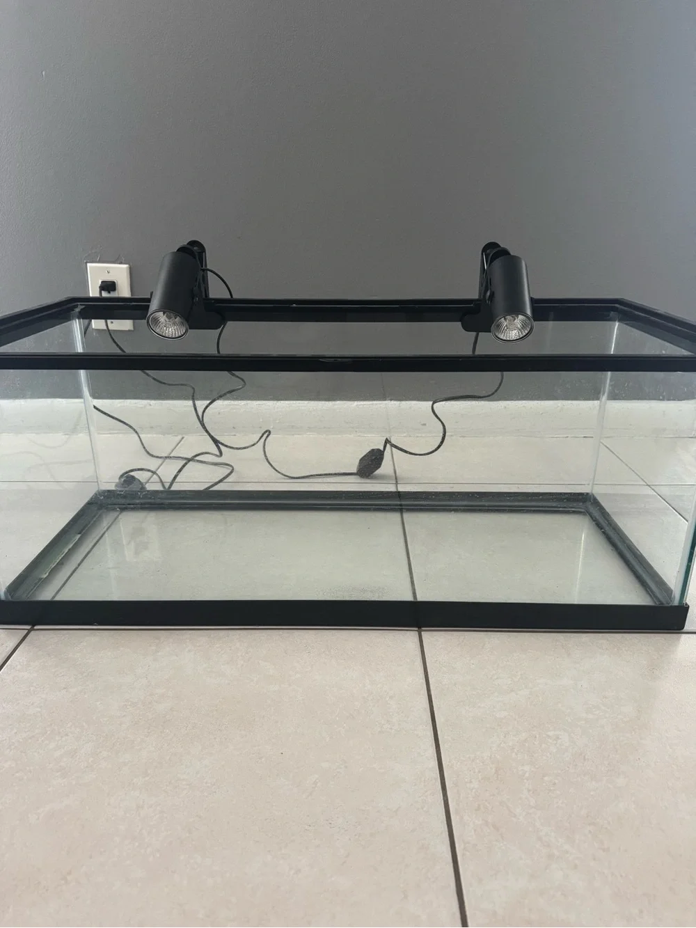 Black Clip-On Heating Lamp Duo for Terrariums